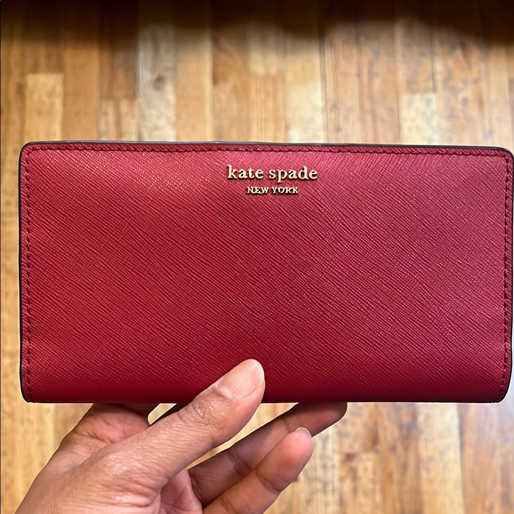 NWT Kate Spade Cherry Red Saffiano Leather Wallet